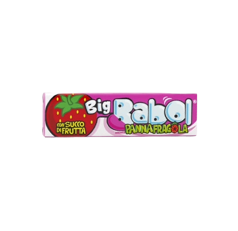 Big Babol Panna e Fragole (Chewing Guum) Strawberry Cream Flavor - 5 pieces