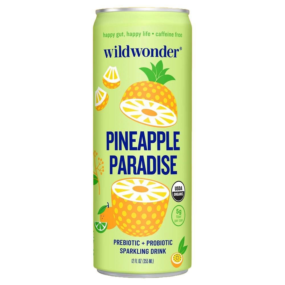 Wildwonder - ’Pineapple Paradise’ Organic Prebiotic + Probiotic Sparkling Drink (12OZ)