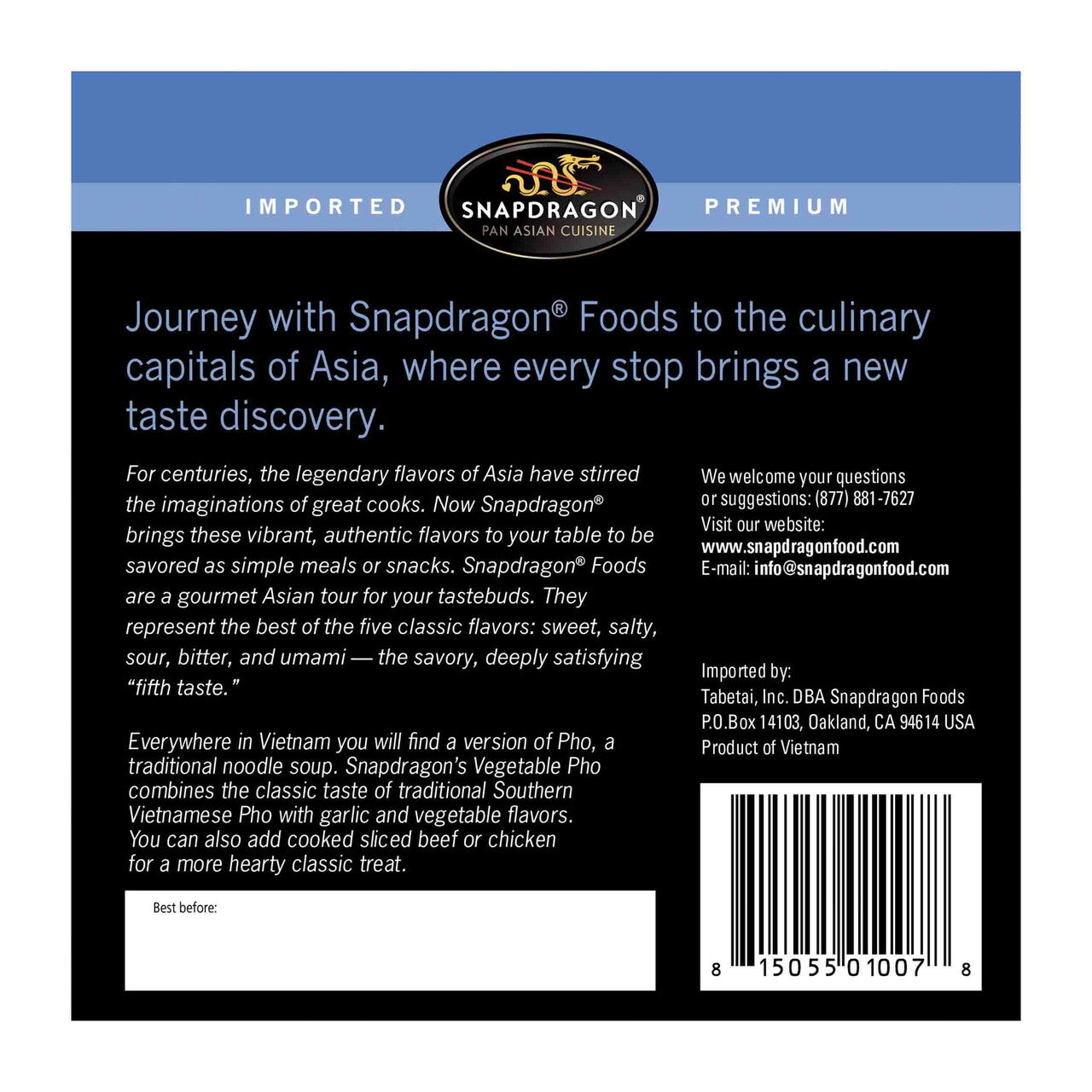 SNAP PHO BWL VEG VIETNAM ( 6 X 2.1 OZ   )-1