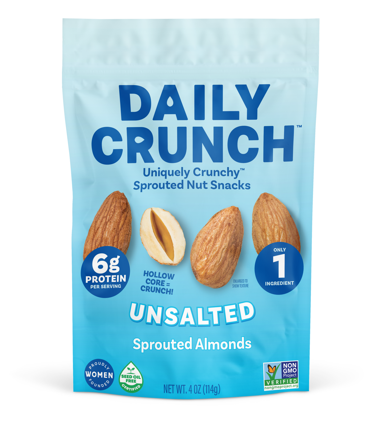 Daily Crunch Unsalted Sprouted Almonds - Various Size Packs