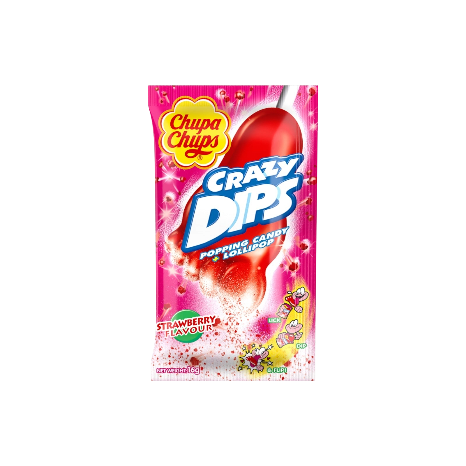 Chupa Chups Crazy Dips Lollipops
With Strawberry Taste 14g