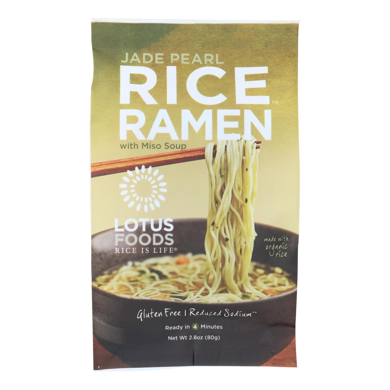 Lotus Foods Rice Ramen Noodles Jade Pearl Rice with Miso Soup (10x2.8 OZ)-0