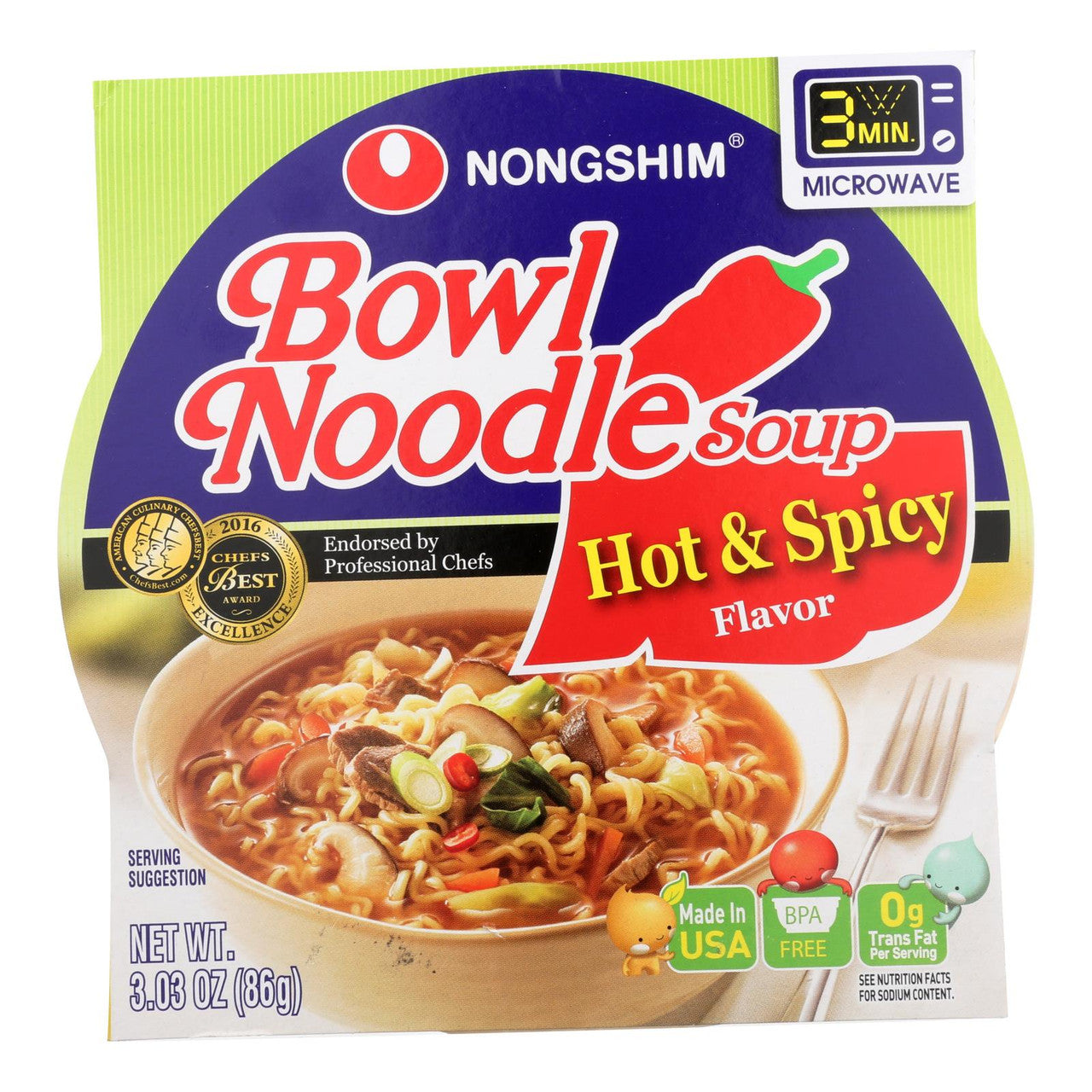 Nong Shim Bowl Noodles Hot (12x3.03OZ )-0
