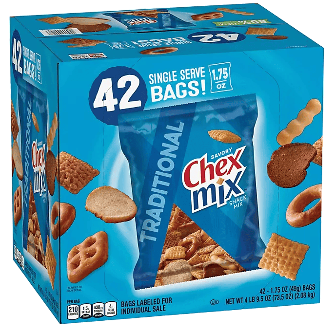 Chex Mix Traditional Savory Snack Mix - 1.75 oz., 42 Bags