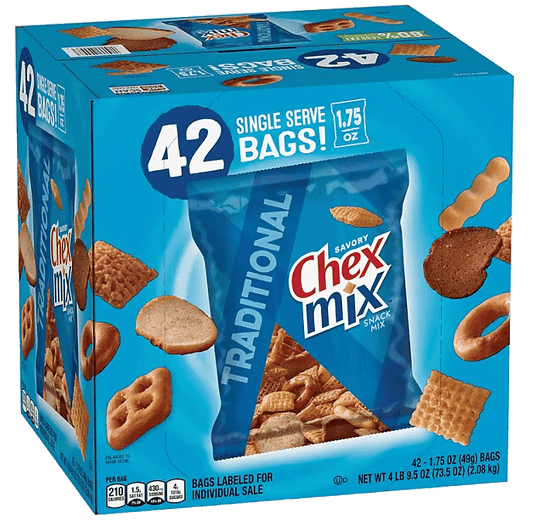 Chex Mix Traditional Savory Snack Mix - 1.75 oz., 42 Bags