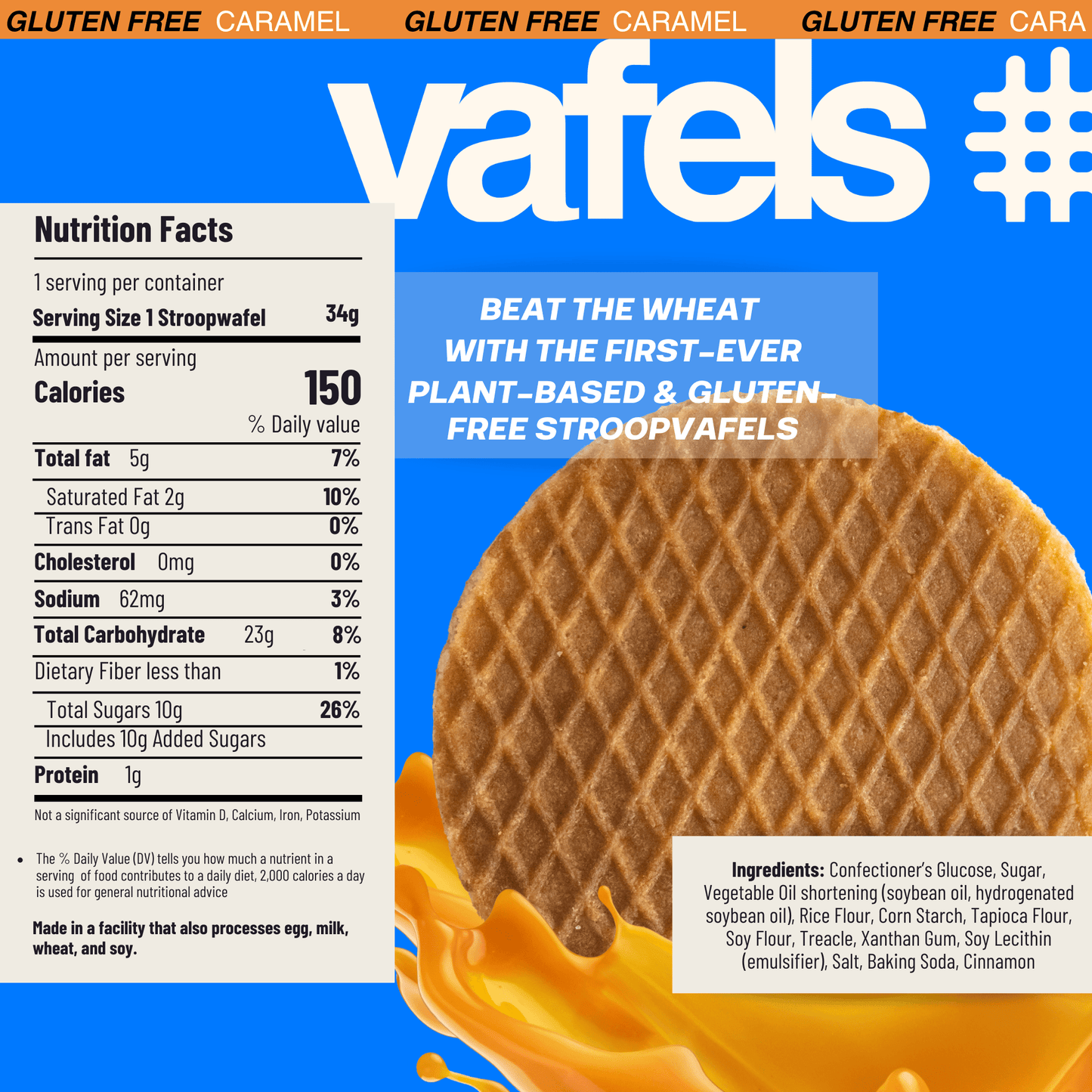 Gluten-Free Caramel Stroopvafels - Box of 10 - Snack Foods