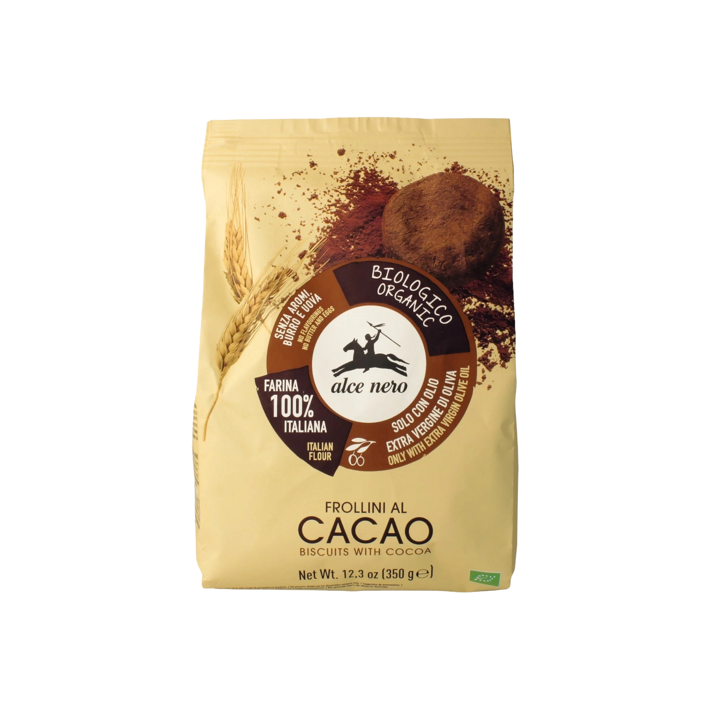 Alce Nero Organic Biscuits With Cocoa - 12.3oz (350g)
