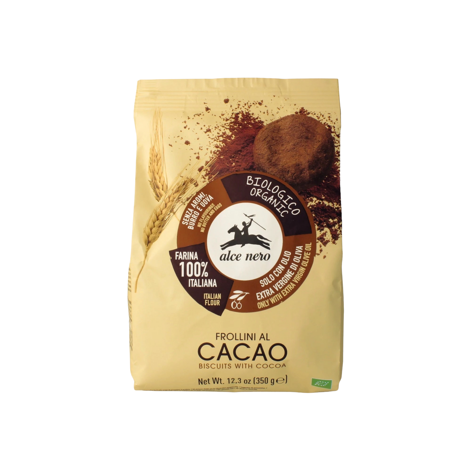 Alce Nero Organic Biscuits With Cocoa - 12.3oz (350g)