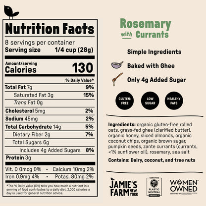 Rosemary Granola with Currants - Granola