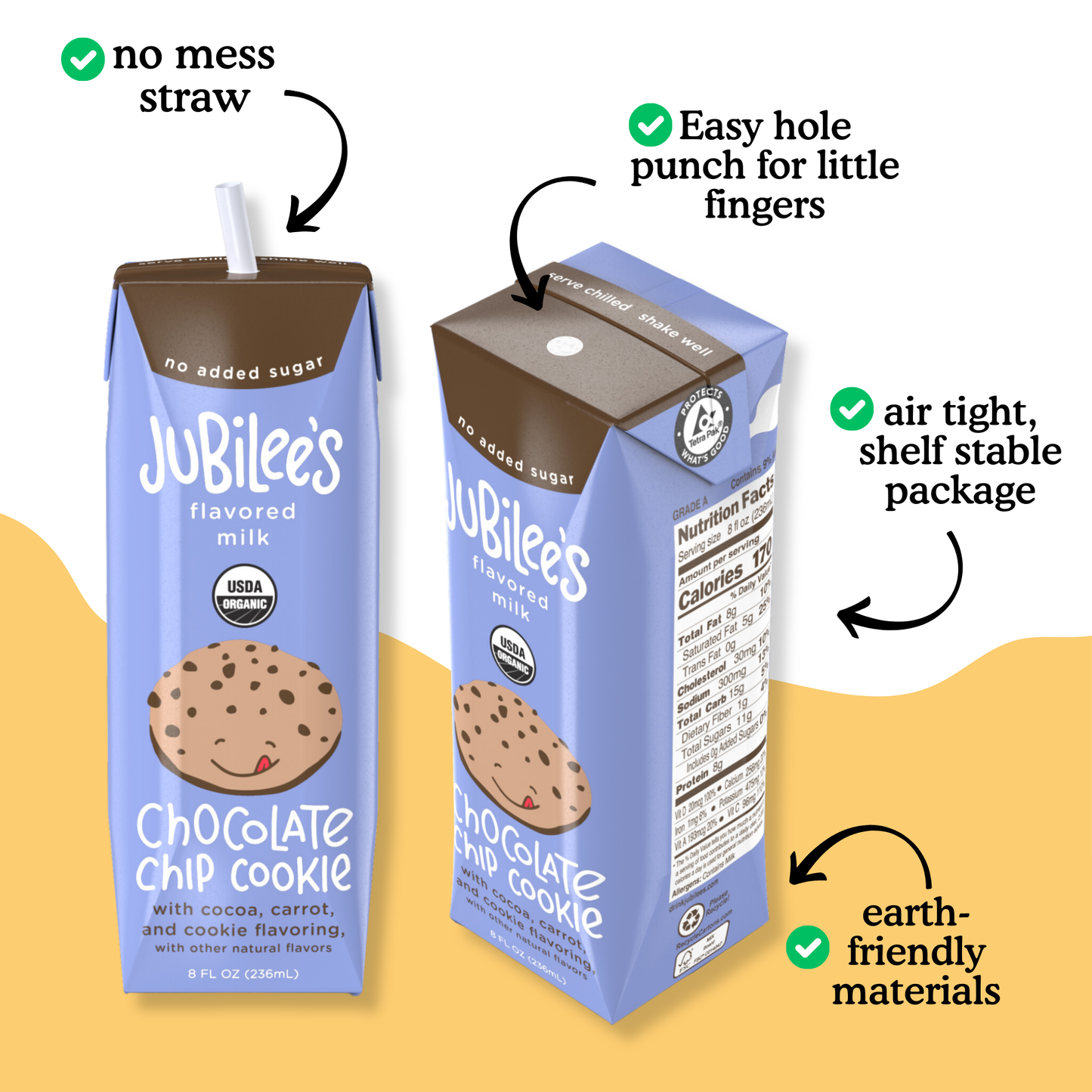 Chocolate Chip Cookie Organic Whole Milk Boxes 12-pack - milk