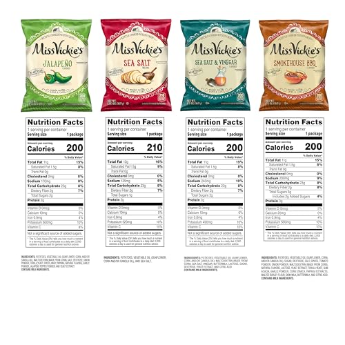 Miss Vickie’s Kettle Cooked Potato Chips Variety Pack 1.375 Ounce (Pack of 28) - Potato Chips