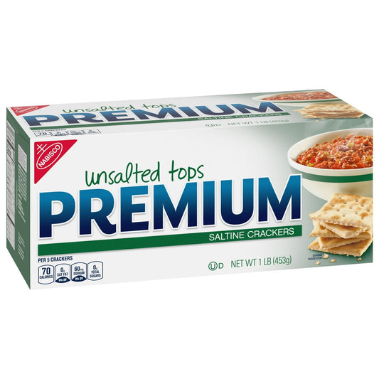 NABISCO UNSALTED PREMIUM SALTINE CRACKERS 14.2 oz 6pk - CRACKERS
