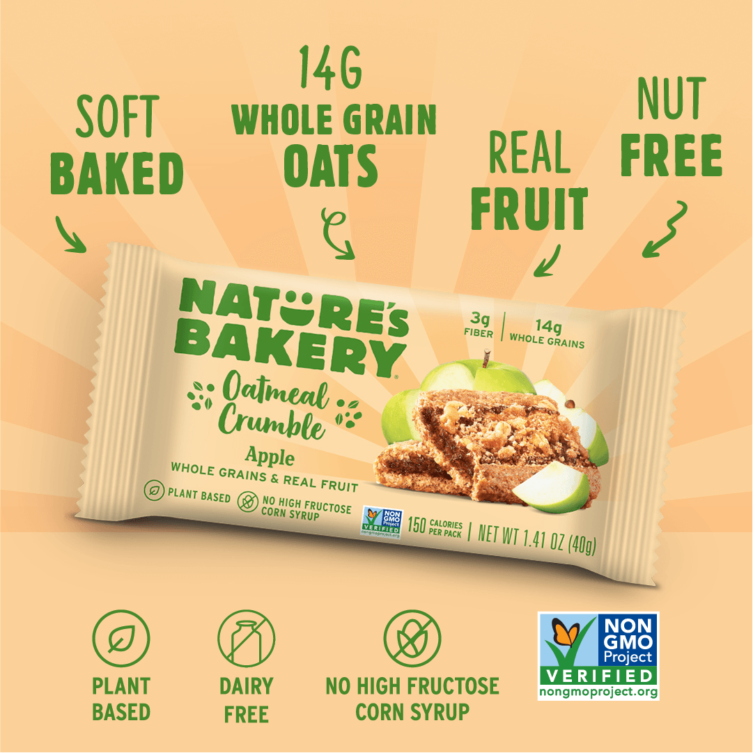 Nature’s Bakery Oatmeal Crumble Apple Flavor - (6packs x 8.46oz) - snack bar