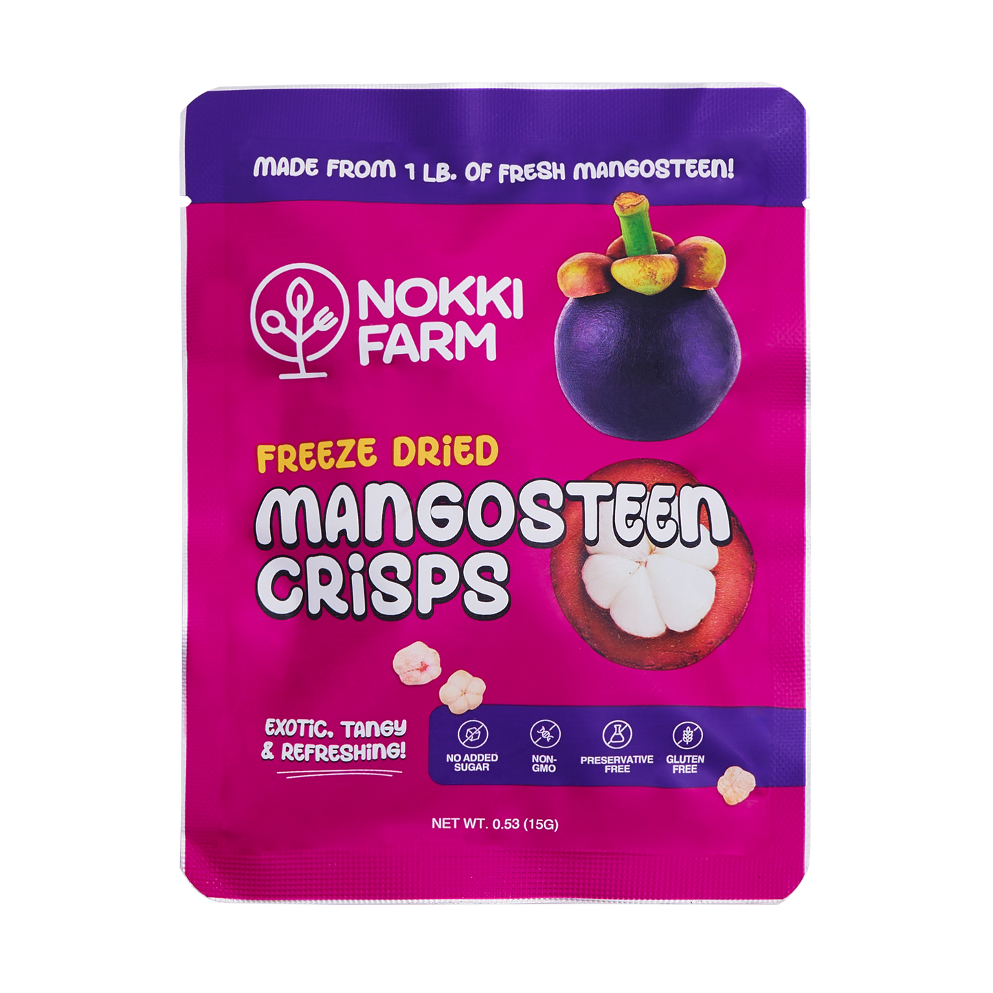 Nokki Farm Freeze-Dried Mangosteen - (1.76oz or Mini Six Pack) - Mini (6-pack) - Fruit Snacks