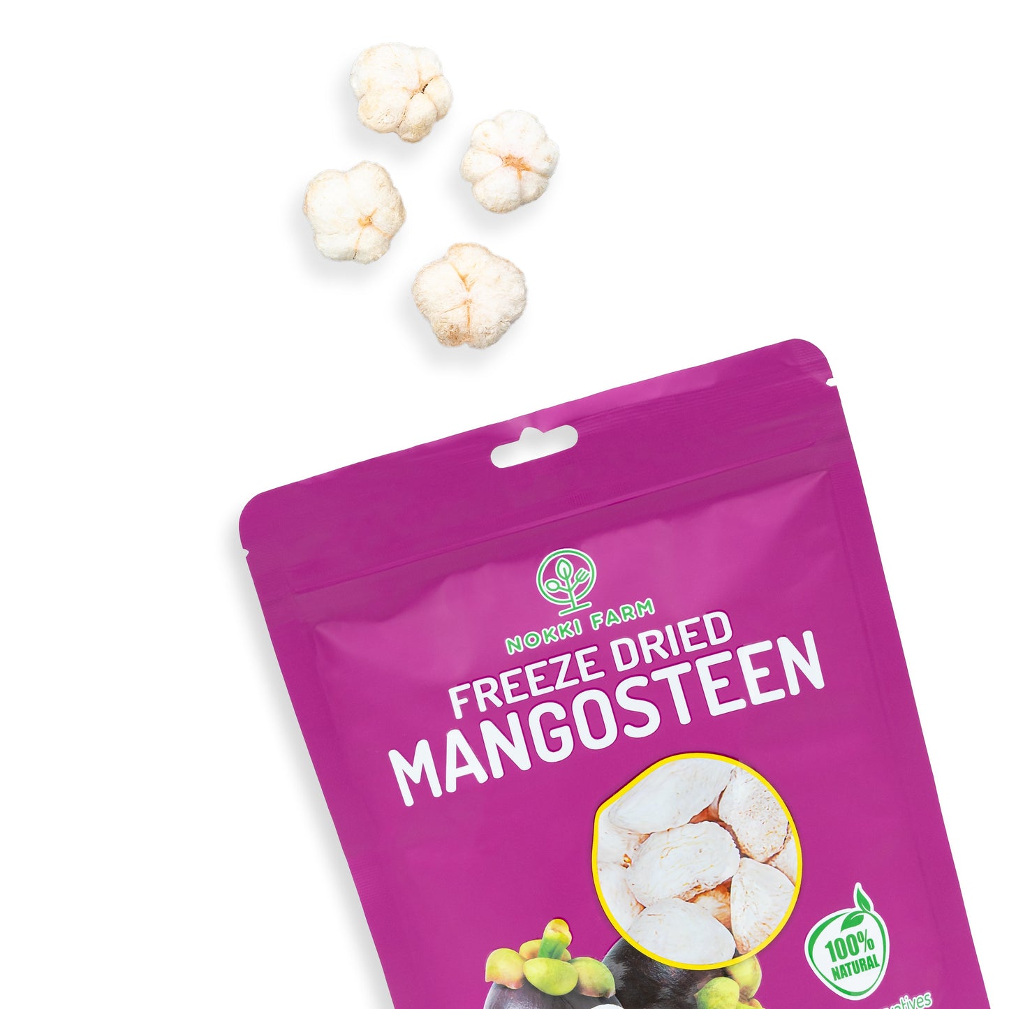 Nokki Farm Freeze-Dried Mangosteen - (1.76oz or Mini Six Pack) - Fruit Snacks