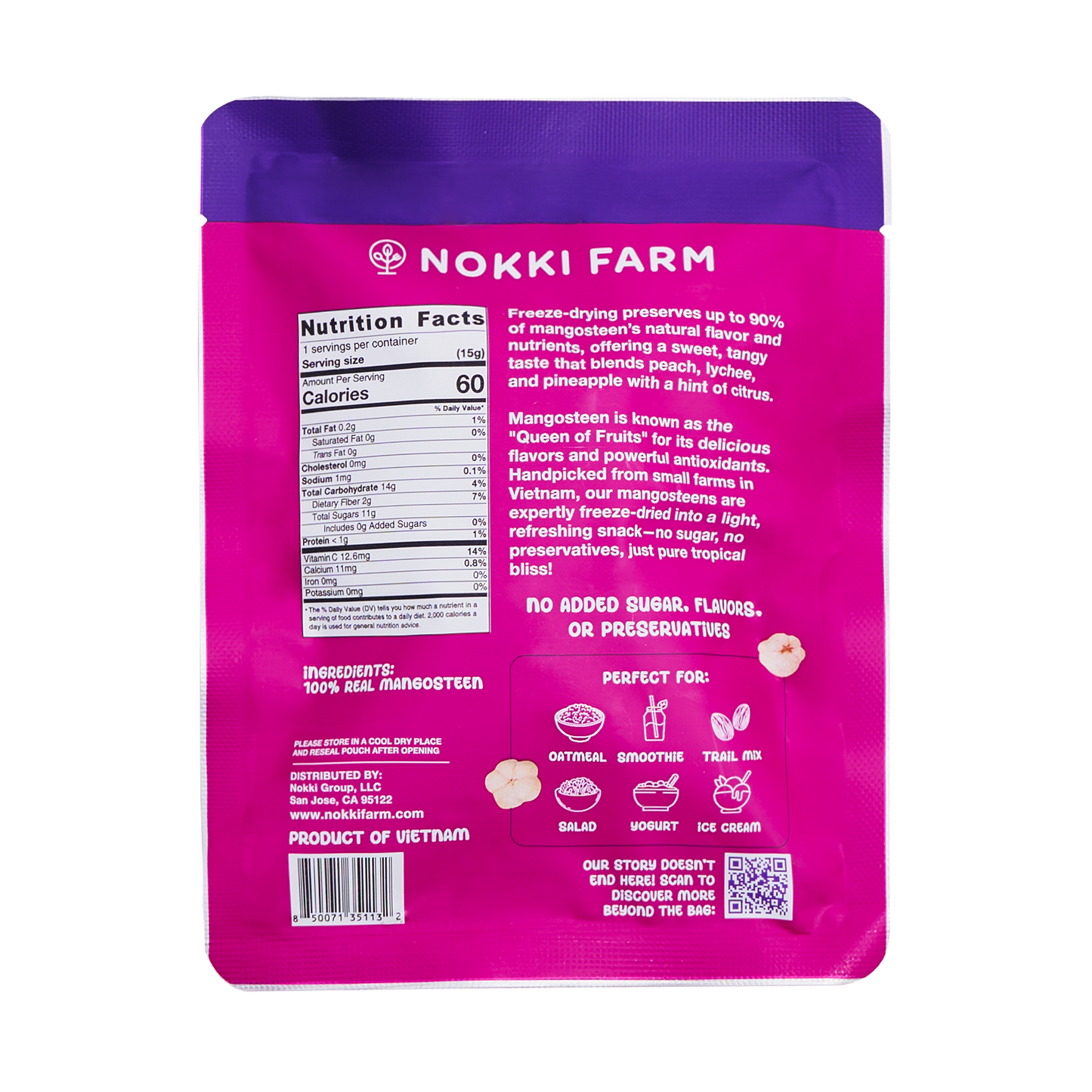 Nokki Farm Freeze-Dried Mangosteen - (1.76oz or Mini Six Pack) - Fruit Snacks
