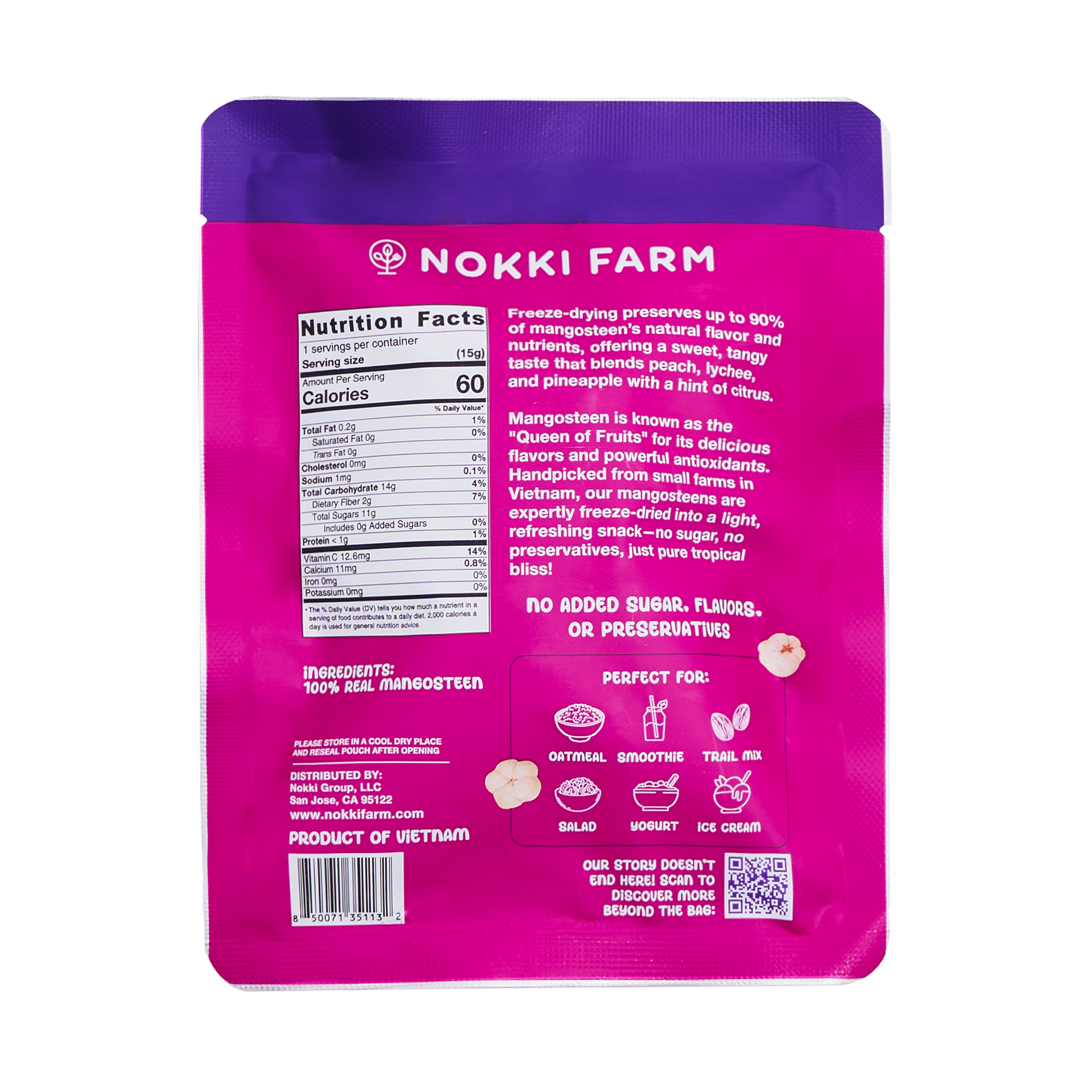 Nokki Farm Freeze-Dried Mangosteen - (1.76oz or Mini Six Pack) - Fruit Snacks
