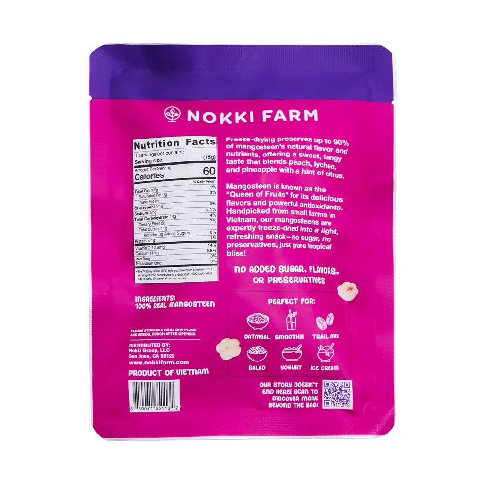 Nokki Farm Freeze-Dried Mangosteen - (1.76oz or Mini Six Pack) - Fruit Snacks