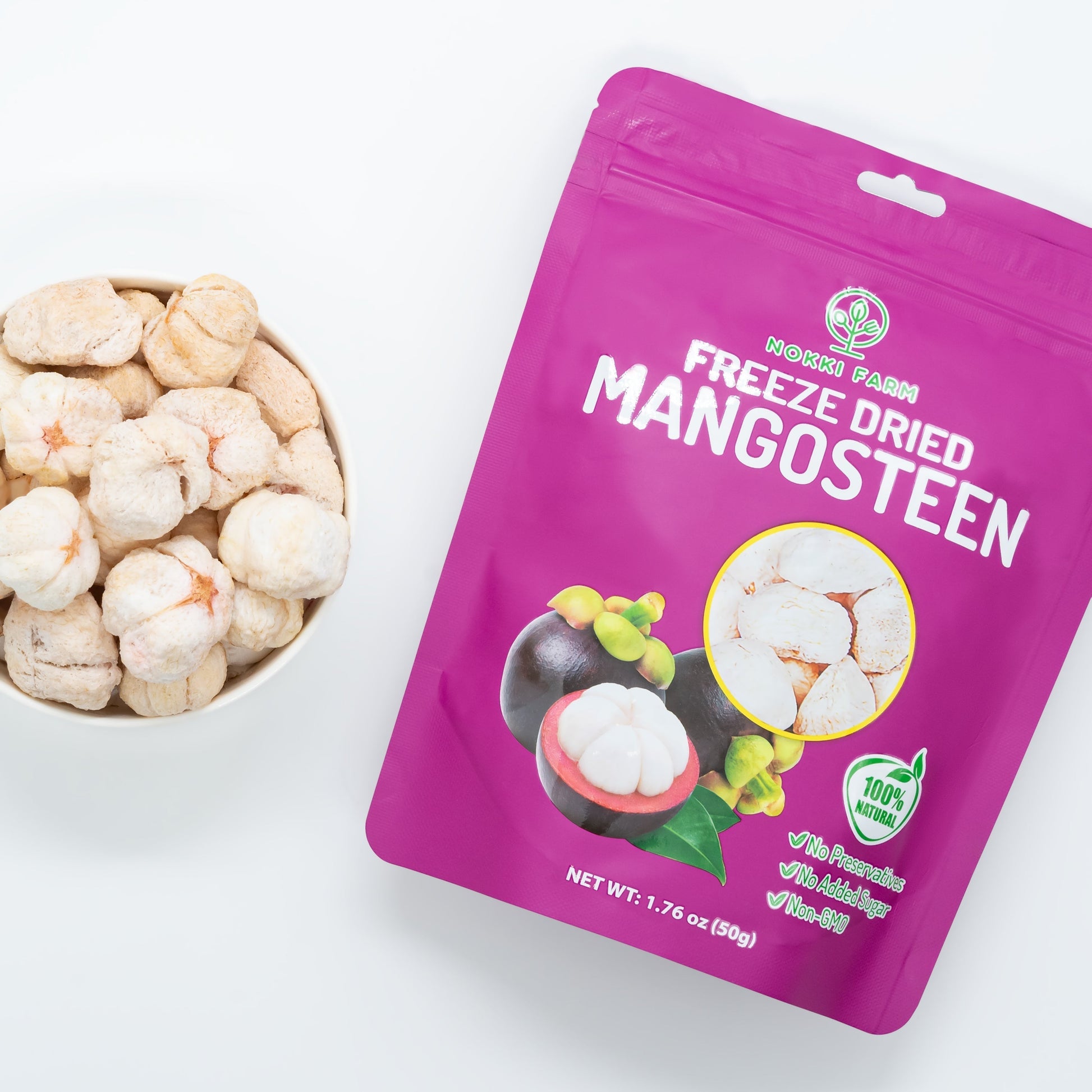 Nokki Farm Freeze-Dried Mangosteen - (1.76oz or Mini Six Pack) - Fruit Snacks