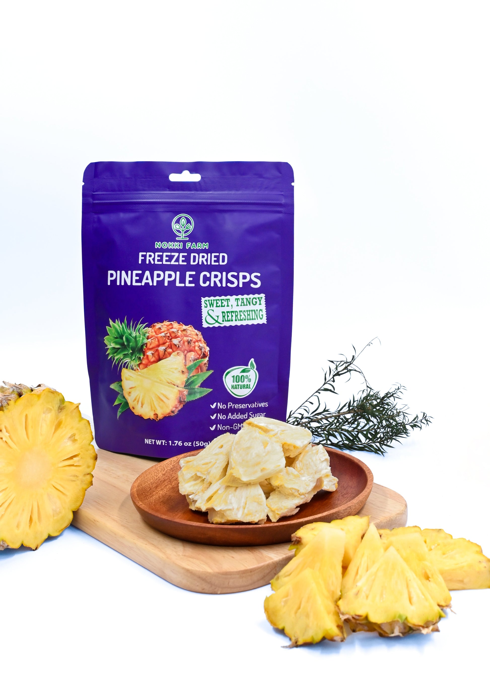 Nokki Farm Freeze-Dried Pineapple - (1.76oz or Mini Six Pack) - Fruit Snacks