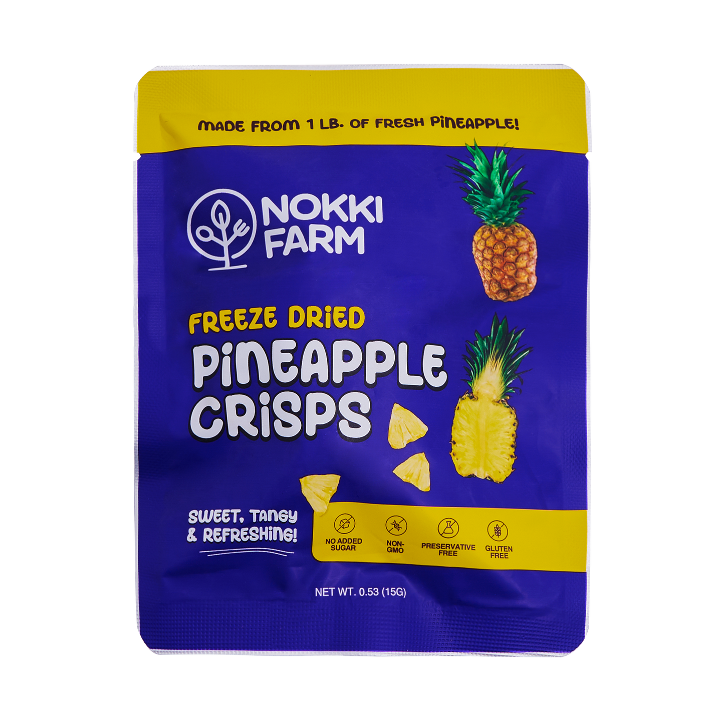 Nokki Farm Freeze-Dried Pineapple - (1.76oz or Mini Six Pack) - Mini (6-pack) - Fruit Snacks