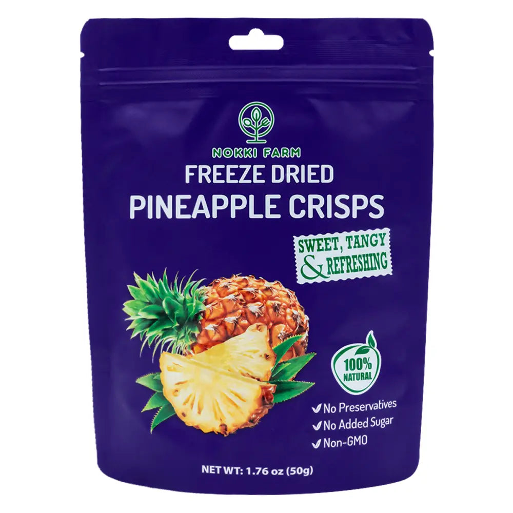 Nokki Farm Freeze-Dried Pineapple - (1.76oz or Mini Six Pack) - Regular - Fruit Snacks