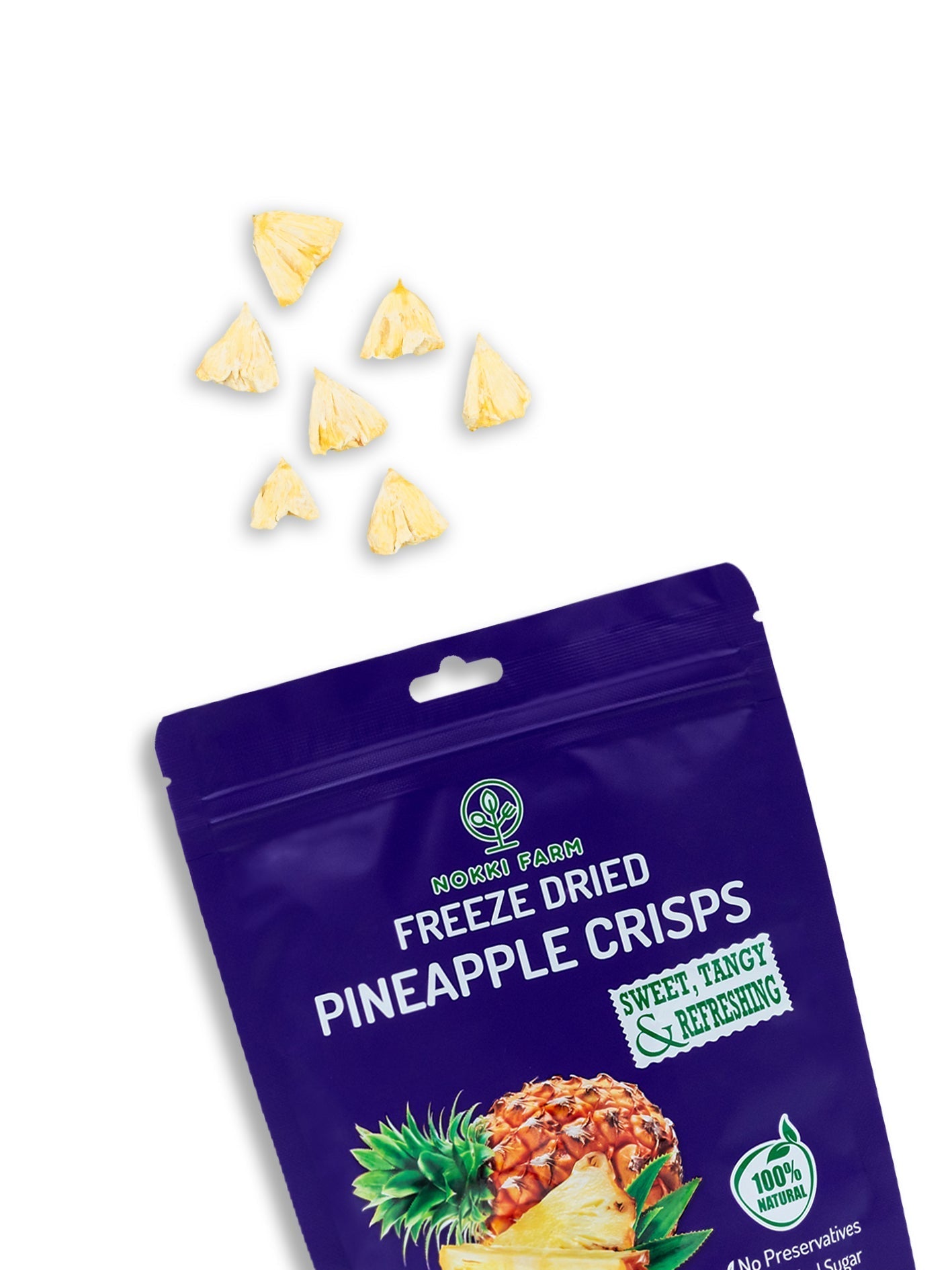Nokki Farm Freeze-Dried Pineapple - (1.76oz or Mini Six Pack) - Fruit Snacks