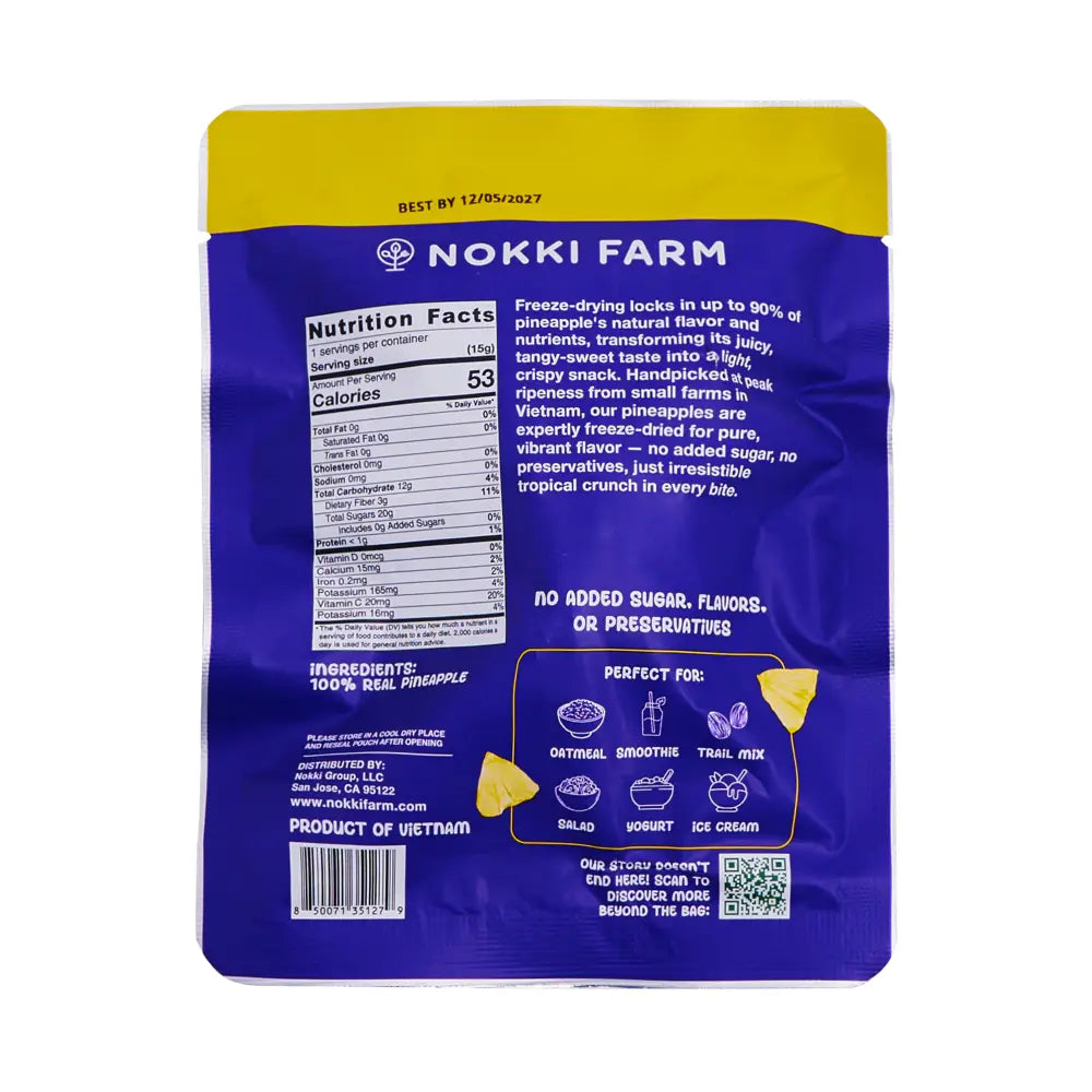 Nokki Farm Freeze-Dried Pineapple - (1.76oz or Mini Six Pack) - Fruit Snacks