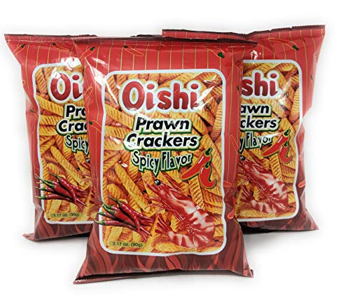 Oishi Prawn Crackers Spicy Flavor 90g 3 Pack - Grocery