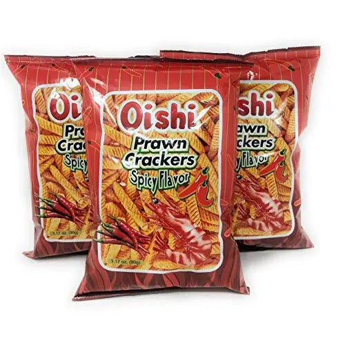 Oishi Prawn Crackers Spicy Flavor 90g 3 Pack - Grocery