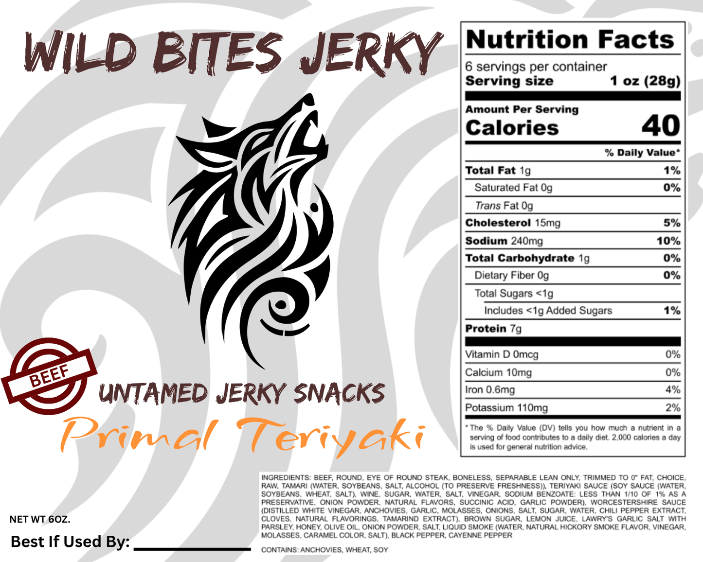 Primal Teriyaki - Beef - 6oz