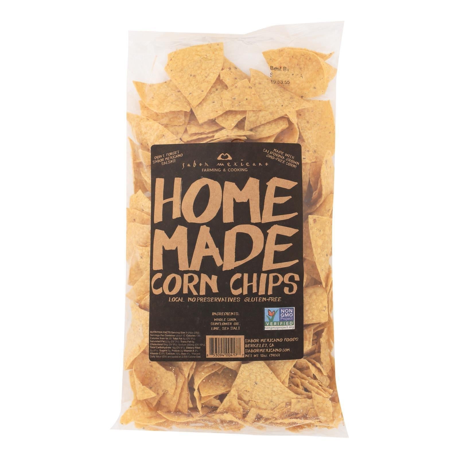 Sabor Mexicano - ’Home Made’ Yellow Corn Chips (12OZ) - Snacks