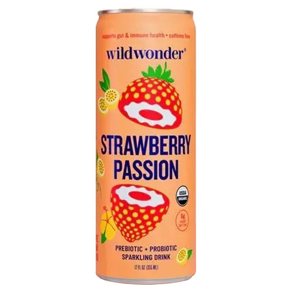 Wildwonder - ’Strawberry Passion’ Organic Prebiotic + Probiotic Sparkling Drink (12OZ)